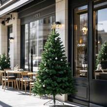 Décoration de Noël verte multi-tailles, simulation de sapin de Noël, décoration de vacances, atmosphère de maison, peut être utilisé à l'intérieur et à l'extérieur - Vert - Voir 8