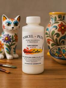 Porcelaniza y protege, Porcel Plus Gama color, Pegamento para comos, alcomanias, papel fantasia, madera, lamina, ceramica, yeso, figuras de resina - Porcel Plus Gama color - Ver 6