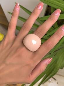 1pc Fashionable Geometric Resin Ring For Women,Gift For Holiday Or Daily Use - Resin Ring - View 9