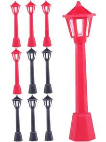 5pcs Mini Micro Christmas Street Light Models For Indoor And Outdoor Decoration Micro Landscape Garden Lighting Accessories, Creative Ornaments For Holiday Home Decoration And Scene Design ﻿ Christmas Decorations Room Decor Winter