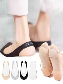 1/3/6/8 双女士多色船袜，超薄低帮隐形袜，防滑泡沫后跟垫，透气网眼，夏季 - 彩色 - 查看 8