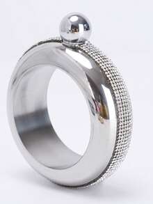 定制304不锈钢水晶手镯酒壶 – 3.5盎司圆形彩色激光雕刻酒壶，镶嵌水钻，是送给她的完美新年和情人节礼物