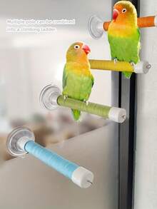 7-Color Bird Bath Perch With Suction Cup Base, Parrot Shower Perch, Window And Shower Adhesive Installation, Easy To Clean, Sturdy Installation, Comes With 1 Replacement Strap, Suitable For Smooth Surfaces - Multicolor - View 9