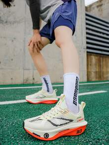 男士跑步鞋，运动交叉训练鞋，减震防滑，鞋底耐用，透气网眼鞋面，防滑慢跑鞋，软底健身运动耐用舒适轻便运动鞋 - 米色 - 查看 13