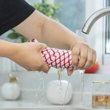 5-Pack Absorbent Plaid Dish Towels - Reusable Kitchen Cleaning Cloths For Drying Dishes And Cleaning Dirty Utensils, Kitchen Towels - 5pcs - View 8