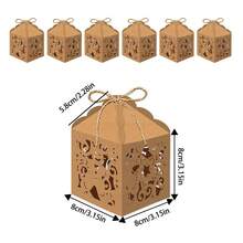 Christmas House-Shaped Candy Box Gift Bag, Very Suitable For DIY Christmas Cookie Packaging And Party Decoration, Kraft Paper Candy Box, Christmas Party Decoration Supplies
