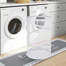 1 Giỏ đựng quần áo bẩn hình trụ bằng lưới, kích thước lớn, đựng được nhiều đồ, thích hợp cho phòng ngủ, phòng tắm, ban công, lý tưởng cho các bà nội trợ và gia đình - Nhiều màu - Xem 8