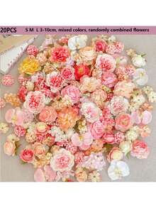 20/50 件人造花，DIY 头饰花环裙，DIY 花帘材料仿真花吊坠饰品，飘花壁挂背景摄影设计，适用于婚礼生日房间装饰礼物毕业，小粉色假玫瑰雏菊仿花，秋季装饰，用于婚礼发帽 - 彩色 - 查看 6