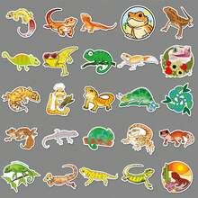1 Pack Of 50 Lizard Animal Cartoon Luggage Stickers Personality  Graffiti Laptop Car Decoration Halloween School Season Label Process Stickers