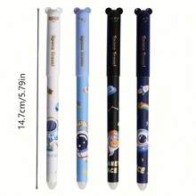 4/12 szt. zmazywalnych długopisów żelowych w kształcie zwierząt, tusz niebieski 0,5 mm, odpowiednie na okres powrotu do szkoły