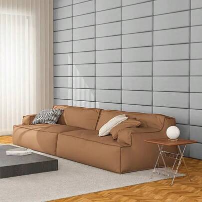 1 stk. 50x20 cm polstrede hovedgærdepaneler, polstrede vægpaneler med selvklæbende egenskaber, 3D anti-kollisions vægmonteret hovedgærde til fuld størrelse, 3D anti-kollisions vægpolstring, polstrede vægpaneler med selvklæbende egenskaber, hovedgærde med queen size-seng, dekorativt beskyttelsespanel til legerum