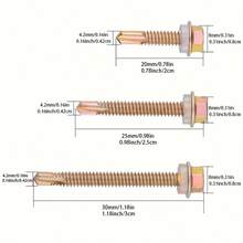 Zinc Plated Hex Head Self-Drilling Screws With Washer, External Hex Drive, Commonly Used For Metal, Furniture, Construction And Repair, High Strength Fasteners - Multicolor - View 4