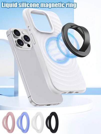 Creative Silicone Magnetic Phone Holder, Liquid Silicone Magnetic Ring Grip, Magnetic Phone Stand, Strong Magnetic Finger Ring Grip Anti-Fall Anti-Slip Compatible With IPhone, Android Phone, Gift For Birthday, Family, Friends Phone Ring Holder Phone Grip