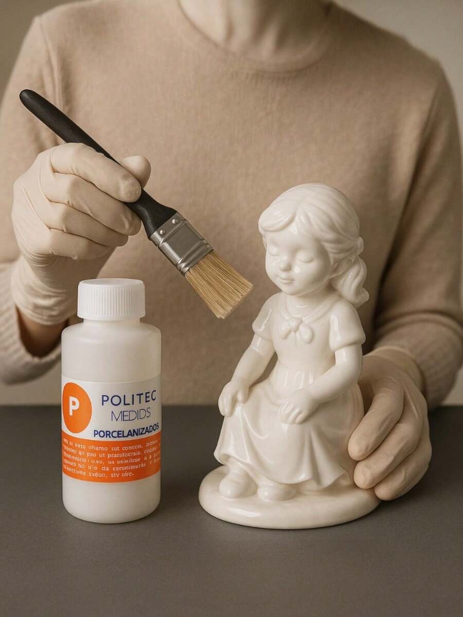 Porcelanizador acabado super brillante Politec 115ml esmalte para obras porcelana pintura arte decoración manualidades acabado profesional duradero fácil aplicar resistente hogar regalo creativo - porcelanizador politec - Ver 1