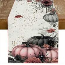 1 Colorful Pumpkin And Other Holiday Element Pattern Table Flag, Made Of 72 Inch Knitted Polyester Fiber, Suitable For Holiday Gathering Tables, Home Kitchen Decoration, And Gifts. - Multicolor - View 51