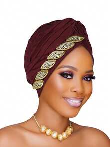 1件亮片派对帽头巾，非洲传统帽，南美帽，西瓜帽，节日帽，镶钻帽，休闲帽，适合派对、节日、送礼，也可作睡帽或睡帽。 - 彩色 - 查看 14