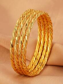 4 أساور سوار مضفرة بطراز رجعي، مناسبة كهدية للأصدقاء والصديقات والعائلة، للارتداء اليومي