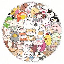 60 New Products Cartoons Cute Animals Stickers Decorative Stickers Hand Pads Waterproof Luggage Skateboard Wall Decorations, Halloween, Back To School Label Processing Stickers