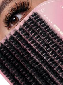 Nuove 200 pezzi di ciglia individuali 80D, spesse, arricciate, soffici e disordinate, di colore nero intenso, ciglia finte in mink di alta qualità, effetti di trucco alla moda, adatte per feste, viaggi e appuntamenti