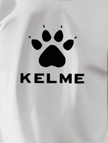 Maglietta casual da uomo, girocollo in cotone con stampa a artiglio Kelme, maniche corte leggere, tessuto leggermente elasticizzato, vestibilità regular, abbigliamento casual