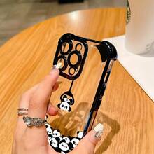Funda de Teléfono para iPhone 16 15 14 13 12 11 Pro Max X XR XSMAX 8 8 Plus, Diseño Divertido, Material Duradero, Ajuste Cómodo, Funda Transparente Suave a Prueba de Golpes, Uso Diario, Pequeño Panda Lindo - Mezcla de colores - Ver 3