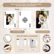 1 Deck/54pcs Custom Photo Playing Cards, Personalized Pokers Cards With Photo, Personalized Wedding Gift, Custom Couple Picture Playing Cards, Unique Ideal Gifts For Wedding, Birthday, Anniversay, Business, Gift For Her, Him, Friends, Son, Daughter, School Students, Workers, Kids School, Home, Office, Custom Engagement Party Card - White - View 2