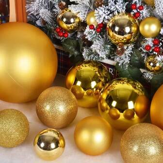 12pcs Christmas Decorations 3-10cm Golden Christmas Ball Electroplated Plastic Ball Christmas Tree Christmas Atmosphere Scene Pendant Home Decor Room Decor Winter Christmas Decorations Home Christmas Gifts Christmas Decor