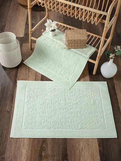 2er-Pack Fußtücher - 50x70 cm | 100% Baumwolle, weich & saugfähige Badematte - HERGESTELLT IN DER TÜRKEI