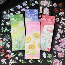 20sheets Flowers Stickers Book PET Material Hand Account Stickers Embelishment Transparent Stickers Junk Journal Craft Stickers Holiday Decorations Christmas Halloween Valentine's Day - Multicolor - View 15