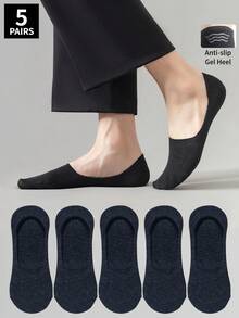 5双男士黑色乐福袜隐形袜低帮透气吸湿排汗袜适合夏季
