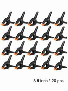 8 Packs Of 3.5 Inch Plastic Small Spring Clamps Plastic Clips For Backdrop Stand,Photography, Office Gardening DIY, Gluing, Clamping - Black - View 12