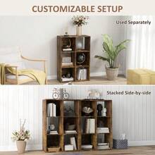 HOMCOM 6Cube Bookshelf Rustic Brown - Rustic Brown1 - View 5