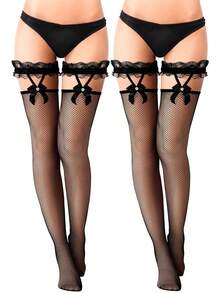 半双装女士渔网袜性感过膝连裤袜圣诞礼物 - 鏤空長襪 - 查看 7
