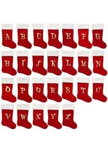 Large Christmas Stocking, Christmas Decoration English Letter Small Pendant, Letter Socks, Cartoon Gift Bag For Children