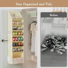 Shoe Storage Over The Door Shoe Organizer Hanging Closet Shoe Storage With Large Deep Pockets Fits 1624 Pairs Of Sneakers Sandals Boots Beige
