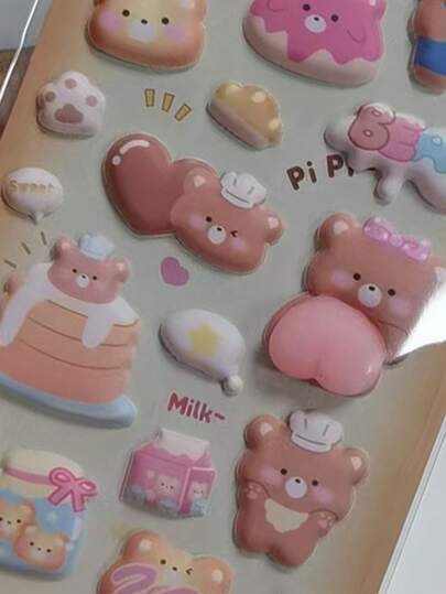 Nayiben Cute Rabbit Foam Stickers, Bear Butt Foam Stickers, 3D Self-Adhesive Stickers For Scrapbooking And Stationery Decoration, Craft Stickers Suitable For DIY Projects And Office Supplies