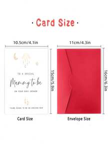 1 张迷人的“准妈妈”迎婴派对卡片 - “致特别的准妈妈”，带有月亮和星星设计，非常适合宣布怀孕和庆祝新生儿出生，孕妇礼物创意，新生儿礼物 | 异想天开的设计 | 优雅的字体，送给妈妈的迎婴派对礼物 - 彩色 - 查看 3