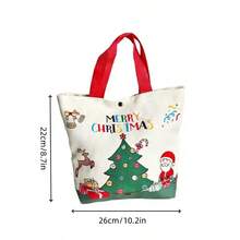 1 buc. Geantă de cadou din pânză de Crăciun, geantă de cadou cu măr bomboane de Crăciun, design cu nasturi ținuți în mână, fără scărunchiuri, solidă și reutilizabilă, potrivită pentru festivalul de Crăciun, decorațiuni de Crăciun, pijamale de Crăciun, cadouri de Crăciun, decor de Crăciun