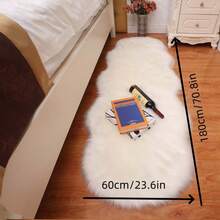 1pc Faux Fur Area Rug, Available In Multiple Colors, 180cm Long X 60cm Wide, Non-Slip, Hand/Machine Washable, Wavy Shaped Carpet For Living Room, Bedroom, Bedside, Sofa, Kids Room, Wedding, Christmas, Fireplace, Dining Table, Plush Soft Luxury Home Decor Kitchen Rug