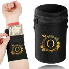 Carteira de pulso leve e moderna com estampa de letras, ideal para viagens, caminhadas, corridas, ciclismo e ioga. Comporta dinheiro, chaves, cartões e documentos de identidade - um item indispensável para o Natal.