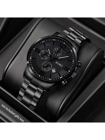 Horloge Pc Calendar Function, Business, Industrial Round Dial Quartz Watch,Perfect Everyday Wear, Birthday s, Parties, Holiday Gatherings, As The Ideal Yourself Or Friends Boxes Not Included