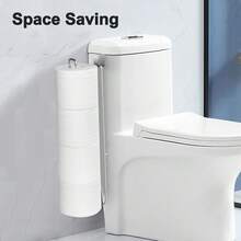 Soporte para papel higiénico sin taladro, estante de hierro para rollo de papel higiénico de baño, se adhiere a la puerta, soporte para toallas de cocina (plateado)