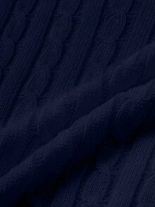 春夏自由式白色、黑色、卡其色毛衣，时尚简约商务休闲通勤优雅度假高端百搭修身可爱上衣，复古韩风 - 深藍色 - 查看 8