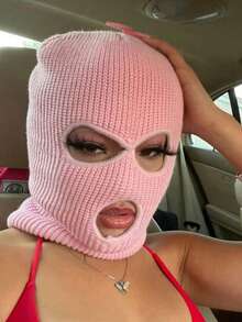 1 件性感可爱的秋冬三角针织帽，有趣的设计，适合户外骑行，防风，有弹性的女士针织帽，可爱的配饰 - 彩色 - 查看 10