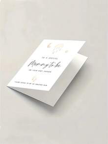 1 张迷人的“准妈妈”迎婴派对卡片 - “致特别的准妈妈”，带有月亮和星星设计，非常适合宣布怀孕和庆祝新生儿出生，孕妇礼物创意，新生儿礼物 | 异想天开的设计 | 优雅的字体，送给妈妈的迎婴派对礼物 - 彩色 - 查看 6