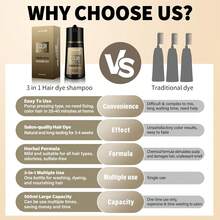 Hair Color Shampoo For Gray Hair Coverage&Color Transform With Herbal Extracts –Long Lasting For 6-8 Weeks,Shiny,Evenly Colored,Instant Hair Dye Shampoo&Conditioner,Unisex For All Hair Types, 2 Bottles - Dark Brown - 查看 3