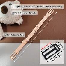 Non-Slip Bra Strap Anti-Slip Device With Adjustable Buckle And Nylon Elastic Material - Length 8.27"/9.84", Width 0.39" - Provides A Secure Fit For Women's Comfort, Gym, And Daily Wear - Black Underwear Accessories (Compatible With Various Straps) - 粉色 - 查看 3