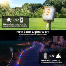 Solar Rope Lights, 33FT 100LED Outdoor Waterproof Solar Lights With Remote, IP67 String Light With Timing & 8 Modes For Garden Tree Pathway Yard Pool RV Christmas Decor - Nhiều màu - Xem 3