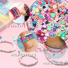 2000 piezas de cuentas de arcilla blanca para hacer pulseras, cuentas redondas planas de arcilla polimérica de 6 mm, cuentas espaciadoras Heishi para hacer joyas, aretes, pulseras, collares