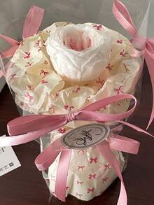 10pcs Pink Bow Tissue Paper For Gift Packaging, Cute Bouquet Packaging For Party Decoration, Gift Packaging For Birthdays, Weddings Gift Box, Gift Wrapping Supplies, Christmas Decorations